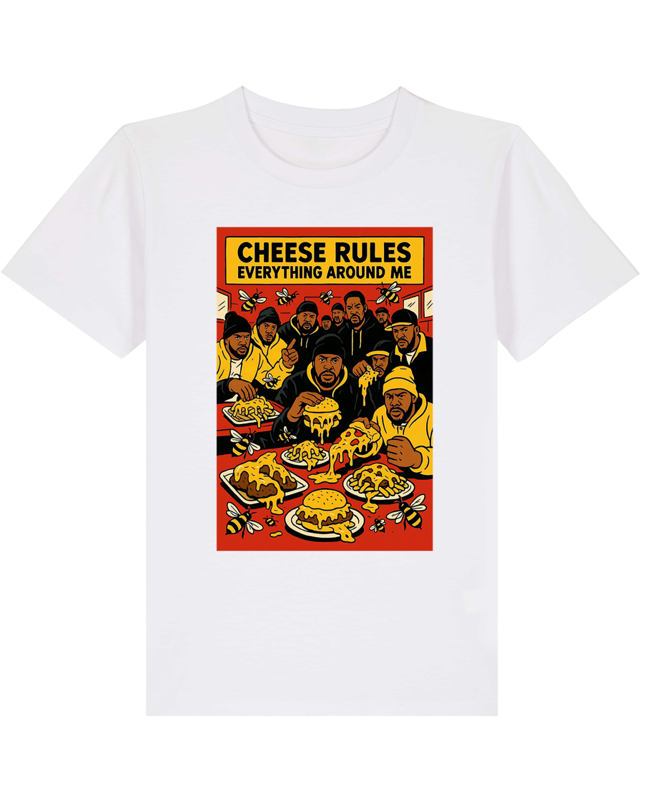 T-Shirt  Kid Hip - Hop Vs Food - Cheese Rules