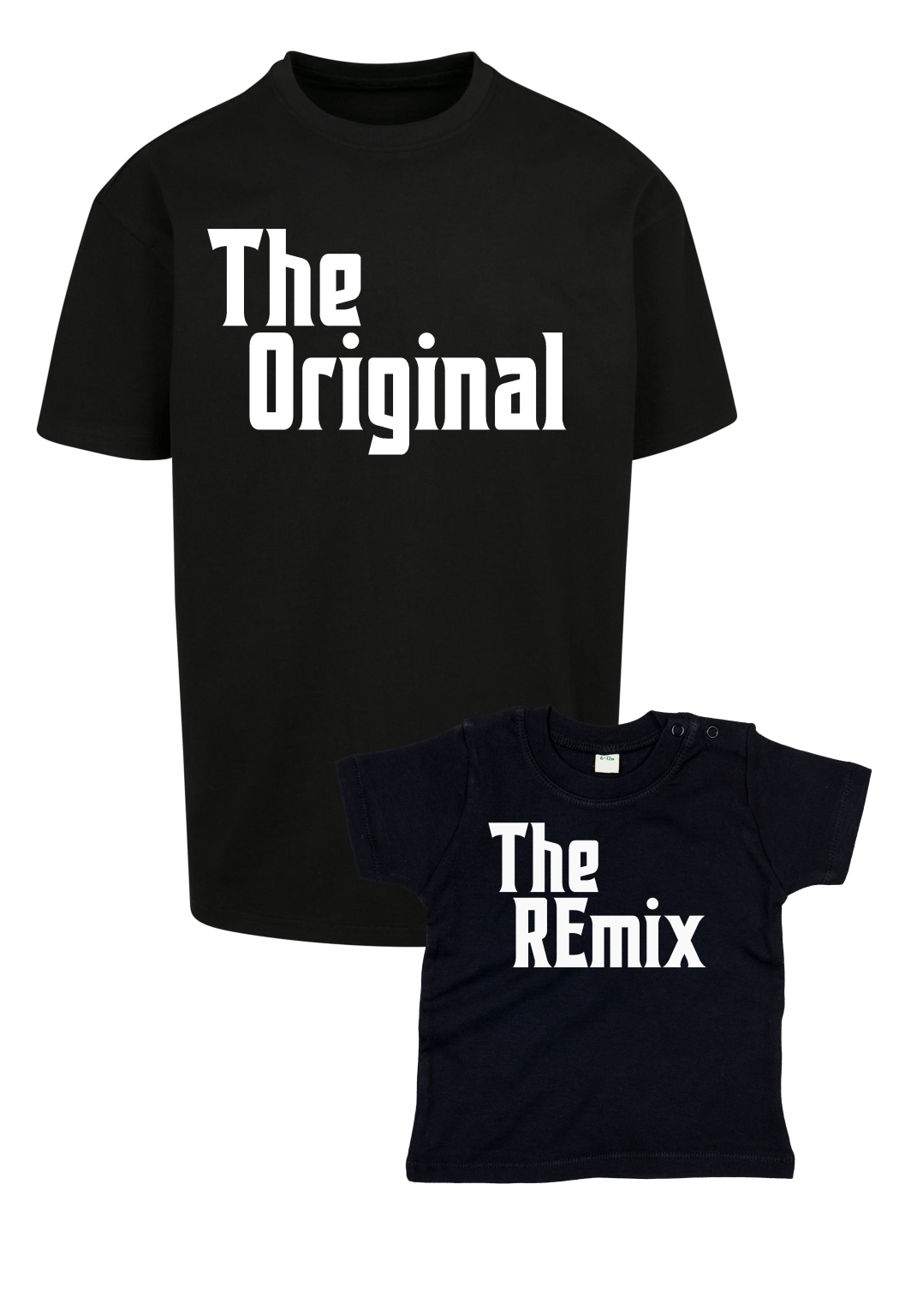 Bundle: T-Shirt - The Original (Adult) x T-Shirt - The Remix ( Baby) - Black