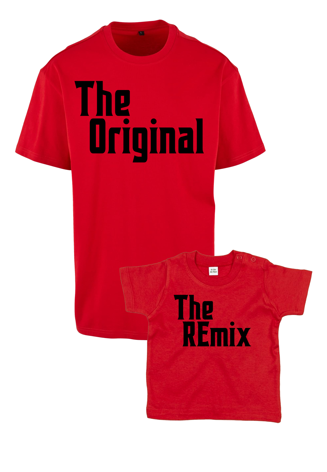 Bundle: T-Shirt - The Original (Adult) x T-Shirt - The Remix ( Baby) - Red