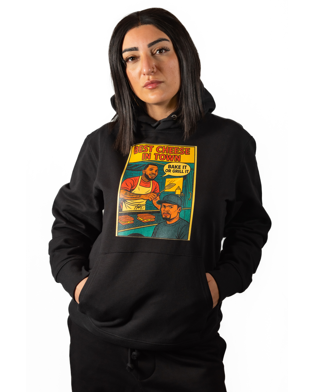 Hoodie  Hip - Hop Vs Food - Best Cheese in town