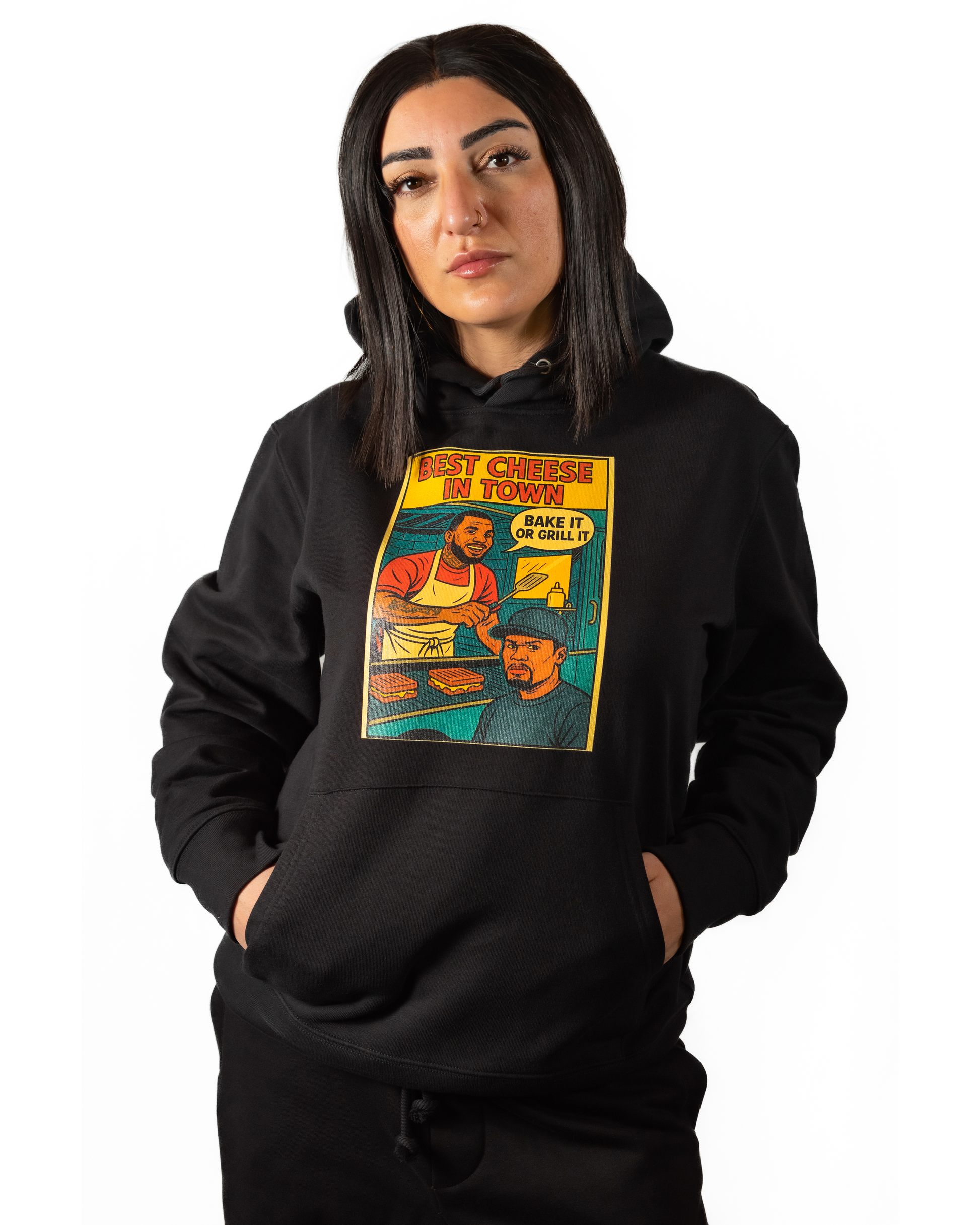 Hoodie  Hip - Hop Vs Food - Best Cheese in town