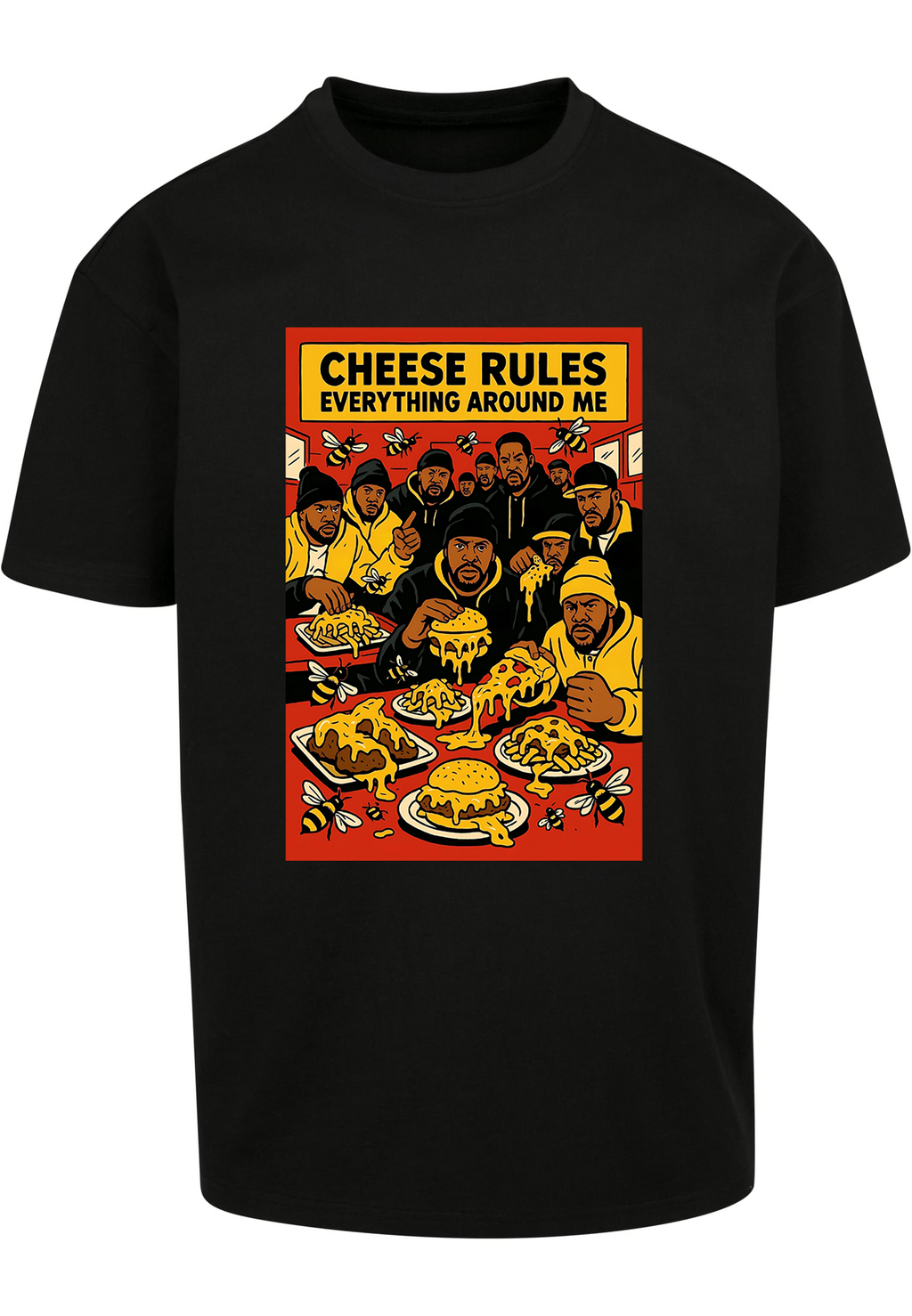 T-Shirt Hip - Hop Vs Food - Cheese Rules