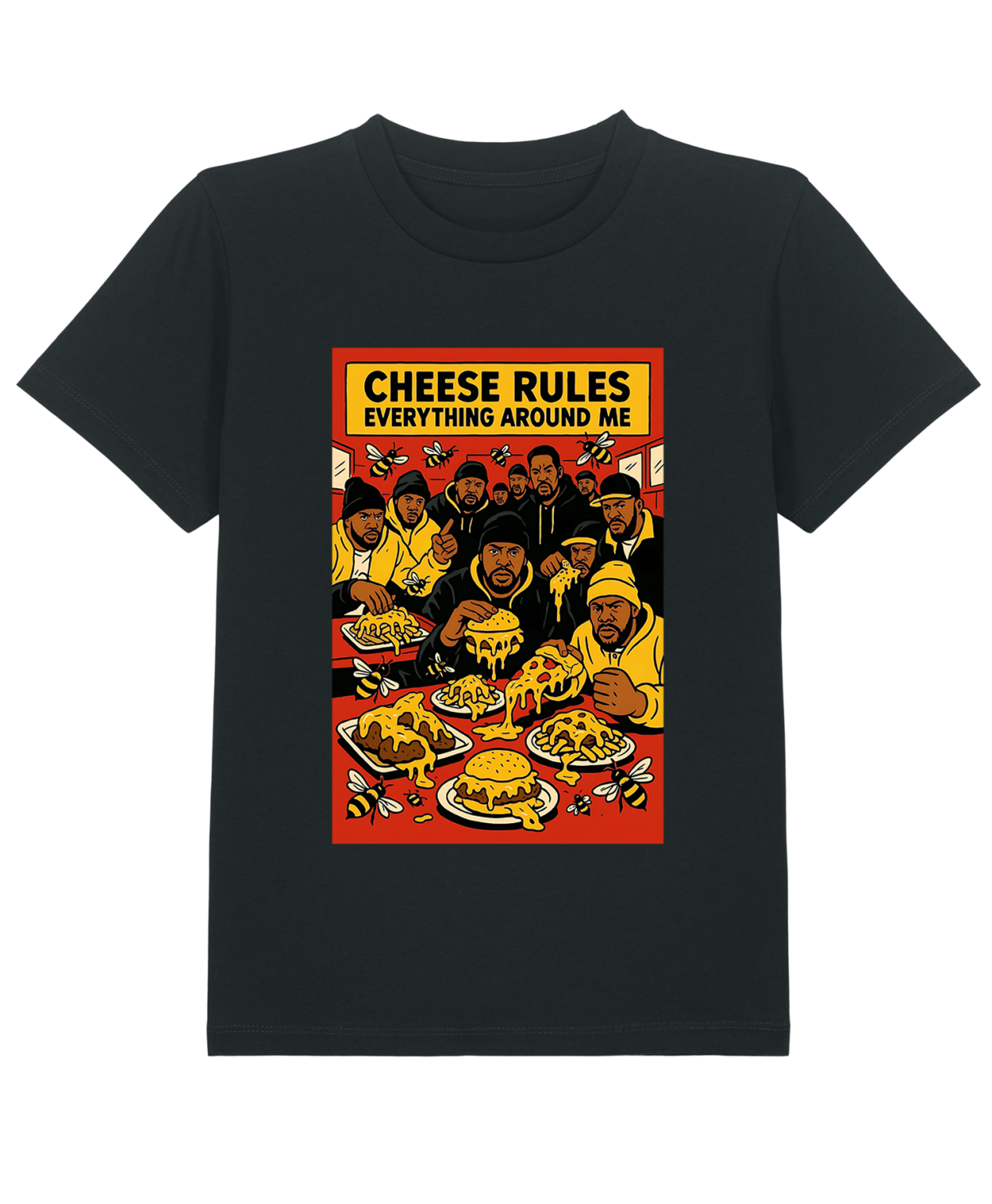 T-Shirt  Kid Hip - Hop Vs Food - Cheese Rules